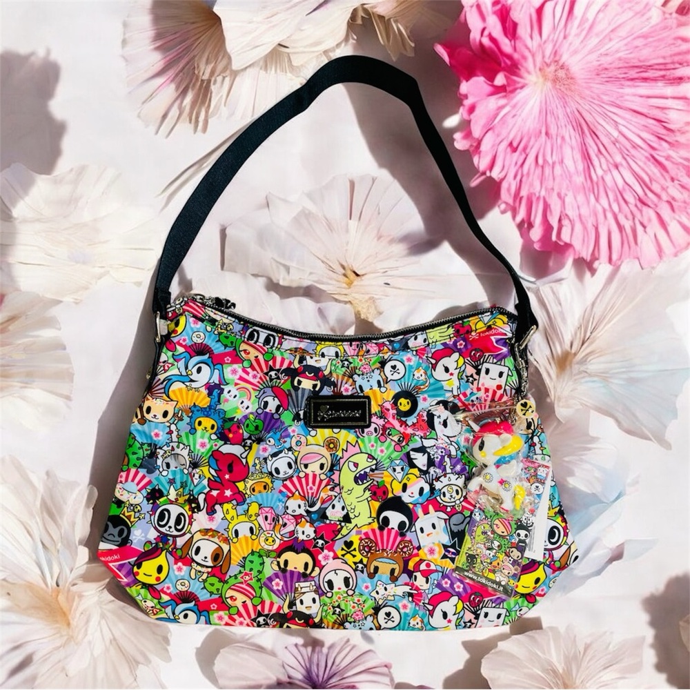 Tokidoki Super Fan Shoulder Bag Handbag w/ Unicorno Purse Charm Keychain HTF NWT